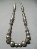 Hand Tooled Vintage Navajo Sterling Silver Necklace Native American-Nativo Arts