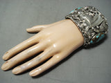 200 Gram Horse Native American #8 Turquoise Sterling Silver Bracelet-Nativo Arts