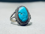 Gorgeous Vintage Native American Navajo Morenci Turquoise Sterling Silver Ring-Nativo Arts