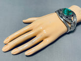 Important Damale Turquoise Vintage Native American Navajo Sterling Silver Bracelet Old-Nativo Arts