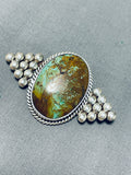 Rare Vintage Native American Navajo Royston Turquoise Sterling Silver Pin-Nativo Arts