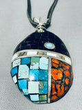 Native American One Of The Most Unique Ever Vintage Zuni Turquoise Sterling Silver Necklace-Nativo Arts