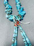 Native American 224 Gram Chunky Nugget Turquoise Vintage Navajo Heishi Necklace Old-Nativo Arts