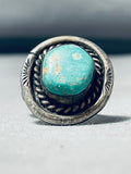 Native American Marvelous Vintage Kingman Turquoise Sterling Silver Ring-Nativo Arts