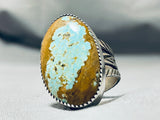 Fabulous Tsosie Native American Navajo #8 Turquoise Mine Sterling Silver Ring-Nativo Arts