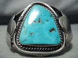 Dynamite Vintage Native American Navajo Old Morenci Turquoise Sterling Silver Bracelet-Nativo Arts