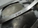 Signed Kirk Huge Vintage Native American Navajo Apache Turquoise Sterling Silver Bracelet-Nativo Arts