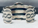 One Of The Best Vintage Native American Navajo Olive Green Turquoise Sterling Silver Bracelet-Nativo Arts