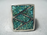 Big Mean's Vintage Native American Navajo Turquoise Inlay Sterling Silver Ring-Nativo Arts