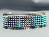 One Of Most Intricate Vintage Native American Zuni Turquoise Snake Eyes Sterling Silver Bracelet-Nativo Arts