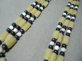 Native American Exceptional Vintage Santo Domingo Lapis Pearl Serpentine Necklace-Nativo Arts