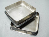 Incredible Vintage Native American Navajo Blue Diamond Turquoise Sterling Silver Trinket Box-Nativo Arts