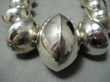 One Of The Biggest Vintage Native American Navajo Sterling Silver Bead Necklace-Nativo Arts