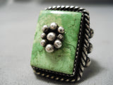 Huge Vintage Navajo Gaspeite Sterling Silver Native American Ring Old-Nativo Arts