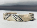 Impressive Vintage Native American Navajo Sterling Silver Handcarvings Bracelet-Nativo Arts