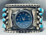 174 Grams Heavy Mens Vintage Native American Navajo Turquoise Sterling Silver Bracelet-Nativo Arts