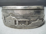 Wonderful Vintage Native American Navajo Sterling Silver Storyteller Bracelet Old-Nativo Arts