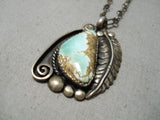 Wonderful Vintage Hopi Native American Sterling Silver Turquoise Necklace-Nativo Arts