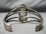 Vivid Vintage Native American Navajo Blue Gem Turquoise Sterling Silver Bracelet Old-Nativo Arts