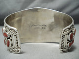 Magnificent Navajo Coral Sterling Silver Bracelet Native American-Nativo Arts