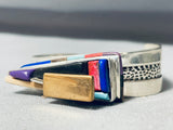 Extremely Rare Vintage Blackfeet 3d Turquoise Sterling Silver Bracelet-Nativo Arts