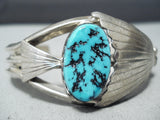 Dynamic Vintage Native American Navajo Sleeping Beauty Turquoise Sterling Silver Bracelet Old-Nativo Arts
