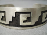 Incredible Vintage Native American Navajo Hopi Native American Navajo Sterling Silver Water Wave Bracelet Old-Nativo Arts