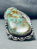 One Of The Biggest Best Native American Navajo Royston Turquoise Sterling Silver Ring-Nativo Arts