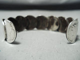 Rare Vintage Native American Navajo Coin Row Bracelet Old-Nativo Arts