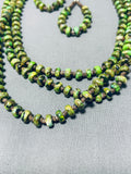 Incredible Vintage Native American Navajo Green Turquoise Sterling Silver Necklace-Nativo Arts