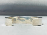 Native American Advanced Stone Work Vintage Navajo Contemporist Sterling Silver Bracelet-Nativo Arts