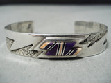 Important Julian Arviso Vintage Native American Navajo Sugulite Sterling Silver Bracelet-Nativo Arts