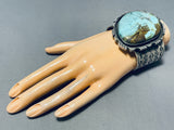 Monumental Native American Navajo #8 Turquoise Mine Sterling Silver Bracelet Signed-Nativo Arts