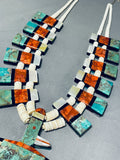 Native American Double Sided Substantial Santo Domingo Turquoise Inlay Necklace-Nativo Arts