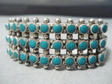 Snake Eyes Turquoise Vintage Native American Navajo Sterling Silver Bracelet Old-Nativo Arts