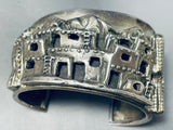 Most Detailed Vintage Southwest Pueblo Sterling Silver Bracelet-Nativo Arts