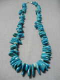 Impressive Vintage Native American Navajo Tear Turquoise Sterling Silver Necklace-Nativo Arts