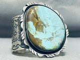Monumental Native American Navajo #8 Turquoise Mine Sterling Silver Bracelet Signed-Nativo Arts