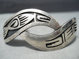 Superlative Vintage Hopi Sterling Silver Bracelet Native American Old-Nativo Arts