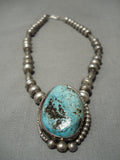Important Vintage Native American Navajo Wil Singer Turquoise Sterling Silver Necklace-Nativo Arts