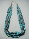 One Of The Best Vintage Native American Navajo Bisbee Turquoise Heishi Necklace Old-Nativo Arts
