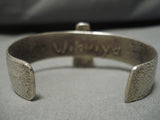 Vintage Native American Hopi Bracelet- Spiderweb Turquoise Sterling Silver Cuff Old-Nativo Arts