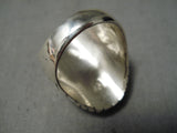 Huge Men's Native American Navajo Inlay Turquoise Coral Jet Sterling Silver Ring-Nativo Arts