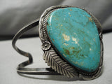 Incredible Vintage Native American Navajo Aqua Turquoise Sterling Silver Bracelet Old-Nativo Arts