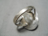 Outstanding Vintage Native American Navajo Old Kingman Turquoise Sterling Silver Ring-Nativo Arts