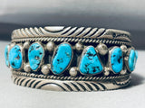 Important Vintage Native American Navajo Tom Moore Turquoise Sterling Silver Bracelet-Nativo Arts