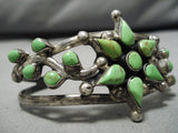 Native American One Of Best Vintage Mexican Gaspeite Sterling Silver Bracelet Old-Nativo Arts