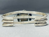 Very Rare Amber Vintage Native American Navajo Signed Sterling Silver Bracelet-Nativo Arts
