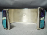 One Of The Most Intricate Native American Navajo Turquoise Opal Sterling Silver Bracelet-Nativo Arts