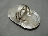 The Biggest Best Vintage Native American Zuni Robert Leekya #8 Turquoise Sterling Silver Ring-Nativo Arts
